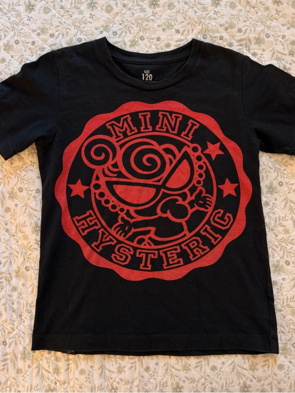 Vintage Hysteric Mini Black Baby tee with red graphic